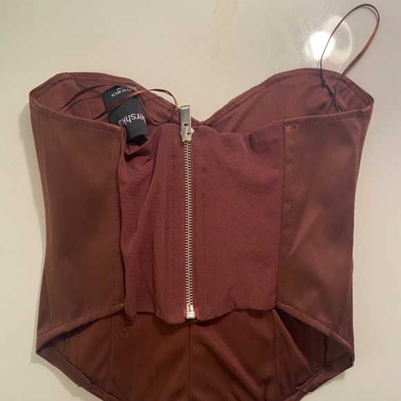 Brown satin corset - Picture 2 of 2